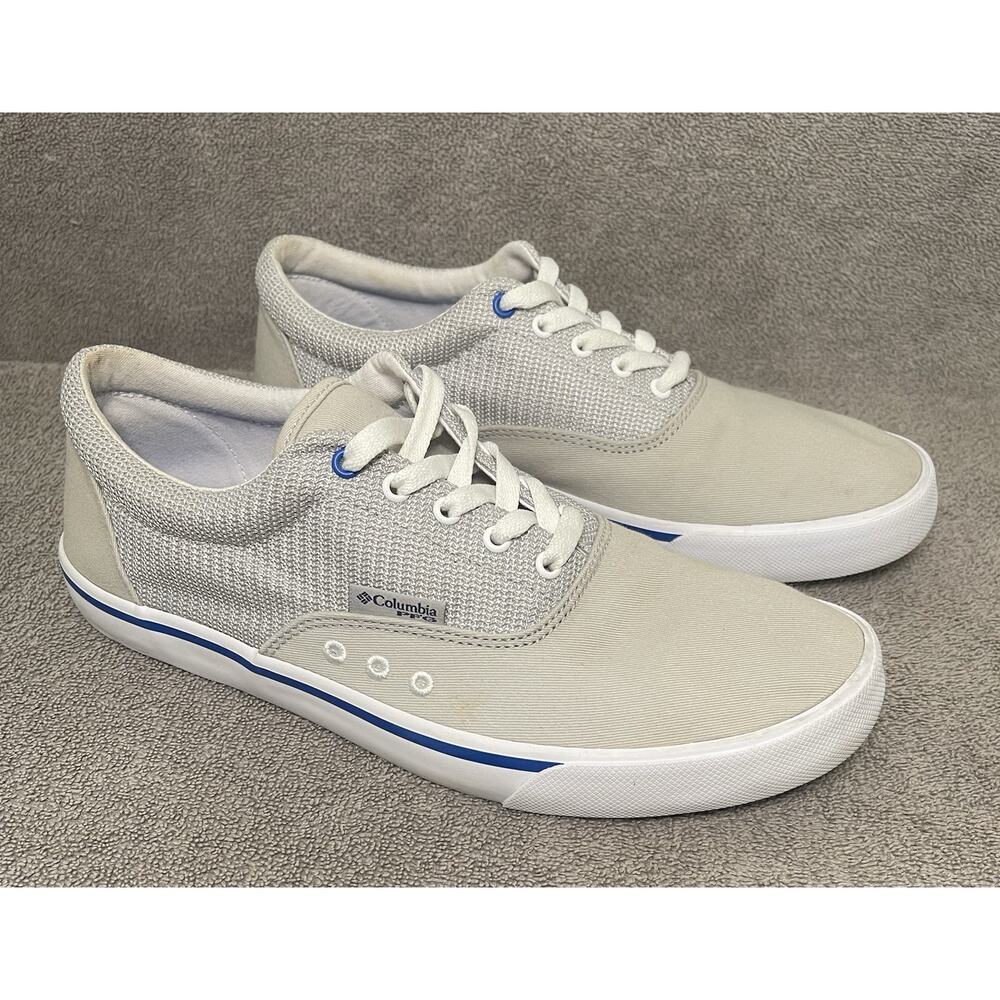 Columbia Mens Slack Tide Lace PFG Boat Shoe Slate Gray White Size 10